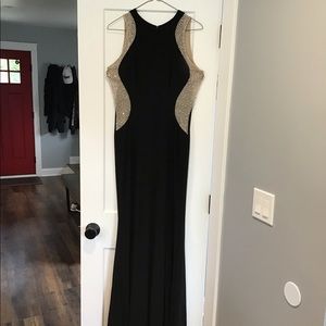 Black Dress with Beaded Illusion Sides